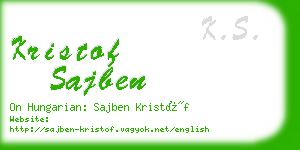 kristof sajben business card